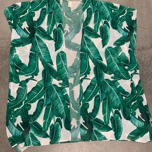 Tropical Leaf Print Women's Top